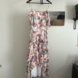 Monique Lhuillier sleeveless asymmetrical dress